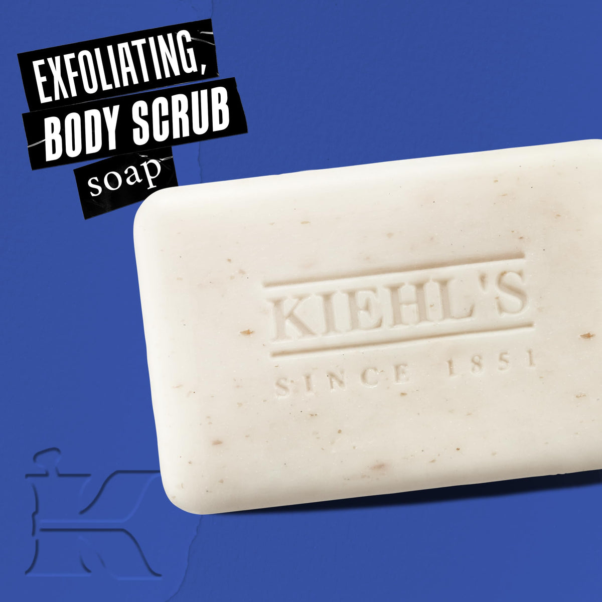 Light Gray Kiehl's - Ultimate Man Body Scrub Soap - Exfoliates Dirt - 7 oz