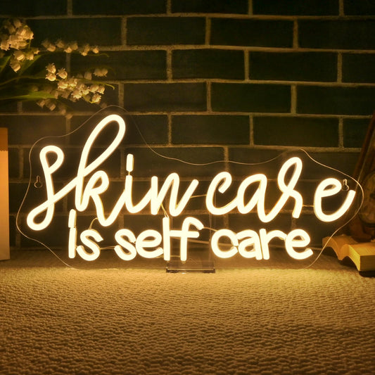 Black WLHOPE Skin Care is Self Care Neon Signs for Wall Decor LED Lights Decorations for Beauty Salon Facial Spa Bathroom, Get Your Business Seen Day or Night