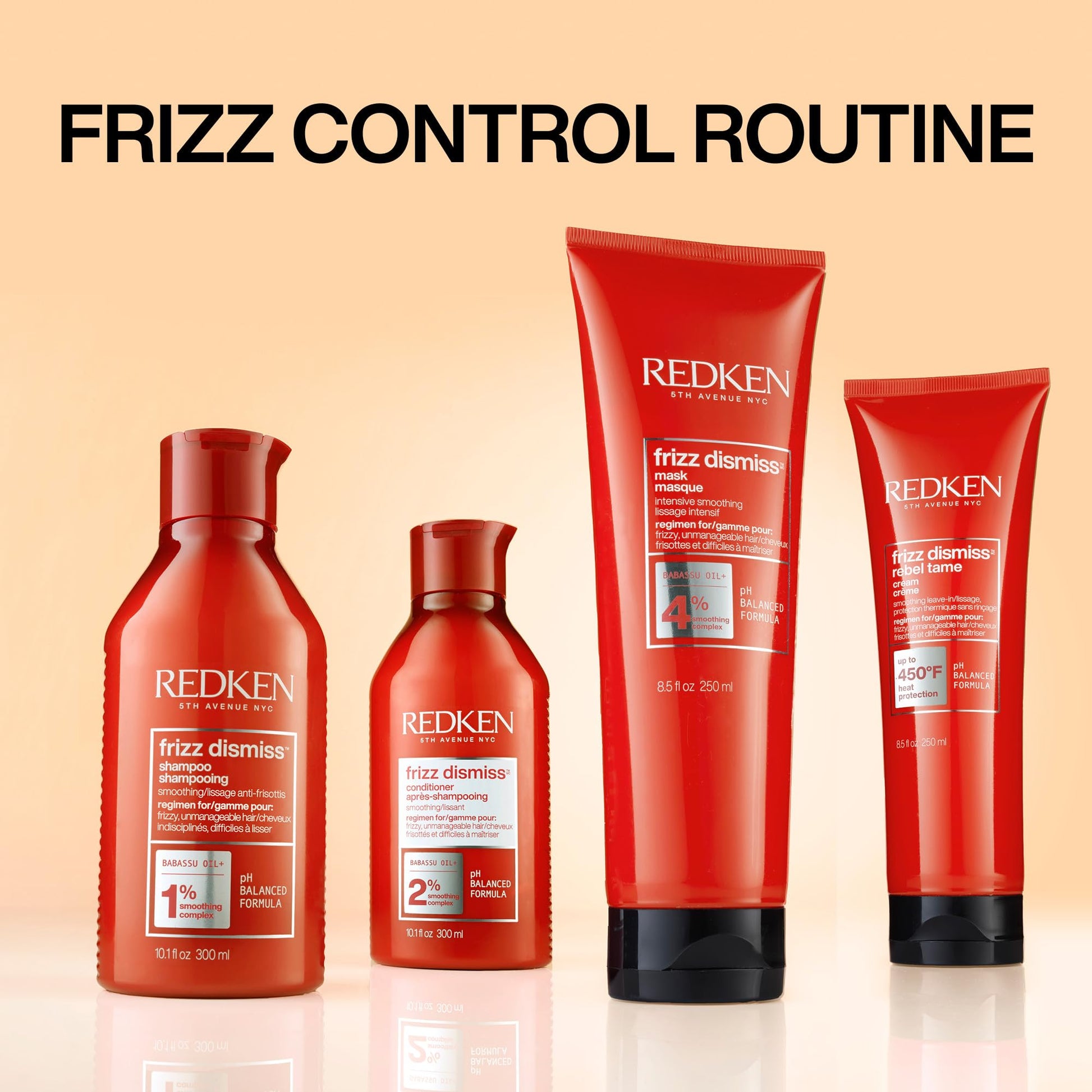 Navajo White Redken Frizz Dismiss Shampoo | Sulfate Free Shampoo For Frizzy Hair | Gently Cleanses, Smooths, and Adds Shine | Weightless Long-Lasting Frizz Control | Humidity Protection | Anti Frizz