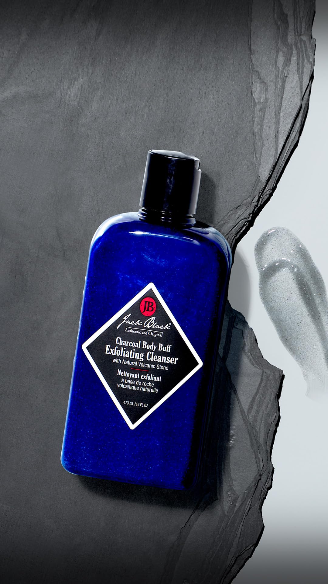 Dim Gray Jack Black Charcoal Body Buff Exfoliating Cleanser, Mens Body Wash