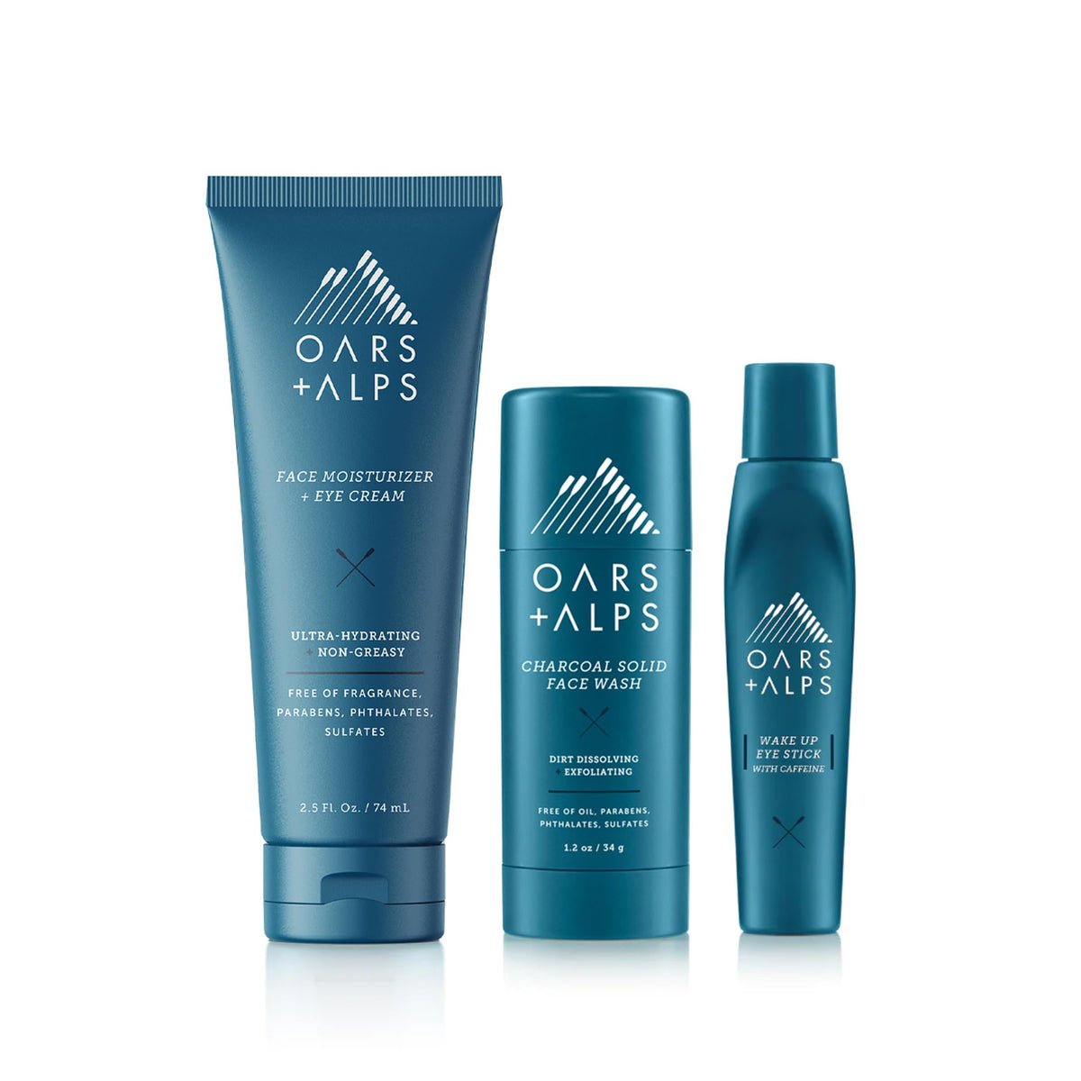 White Smoke Oars + Alps Men's Skin Care Kit, Simple Everyday Routine, 3 Steps