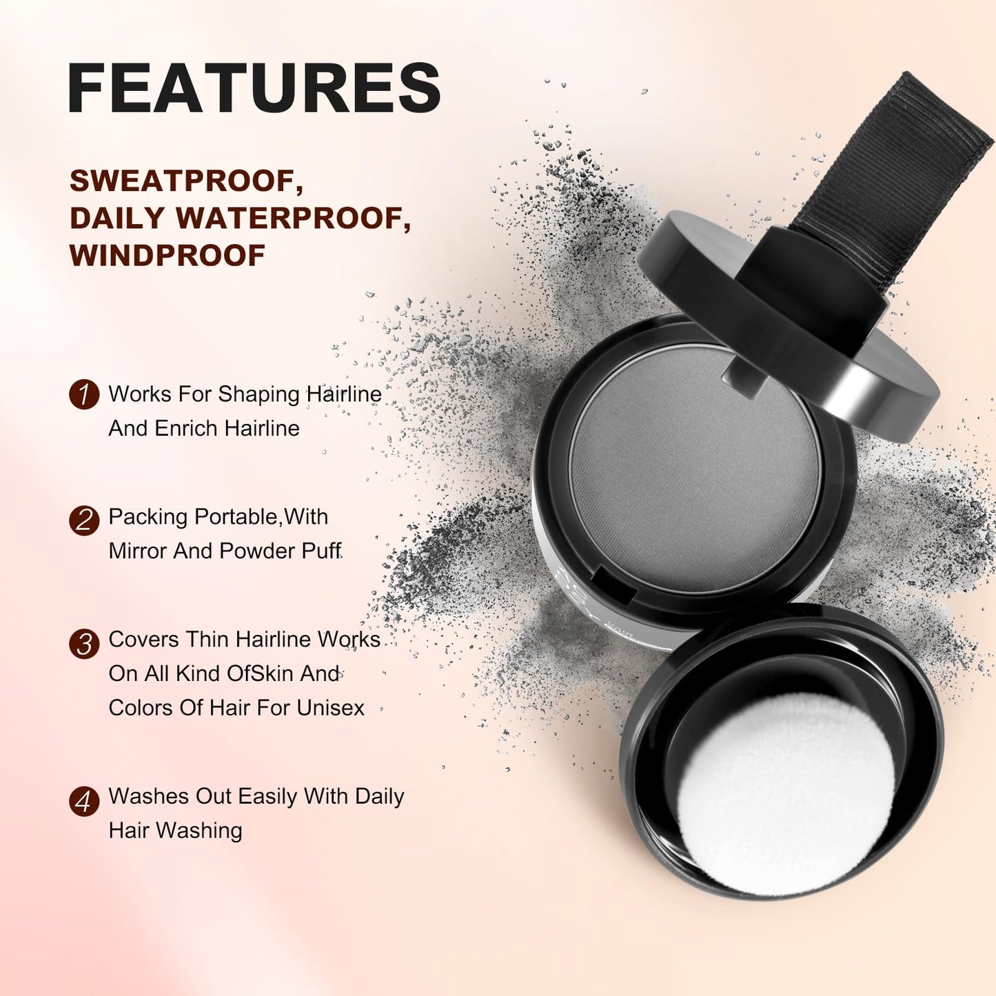 Antique White Acosexy Root Touch Up Powder - Instant Gray Hair Coverage for Hairline, Eyebrows, Men's Beard, and Bald Spots