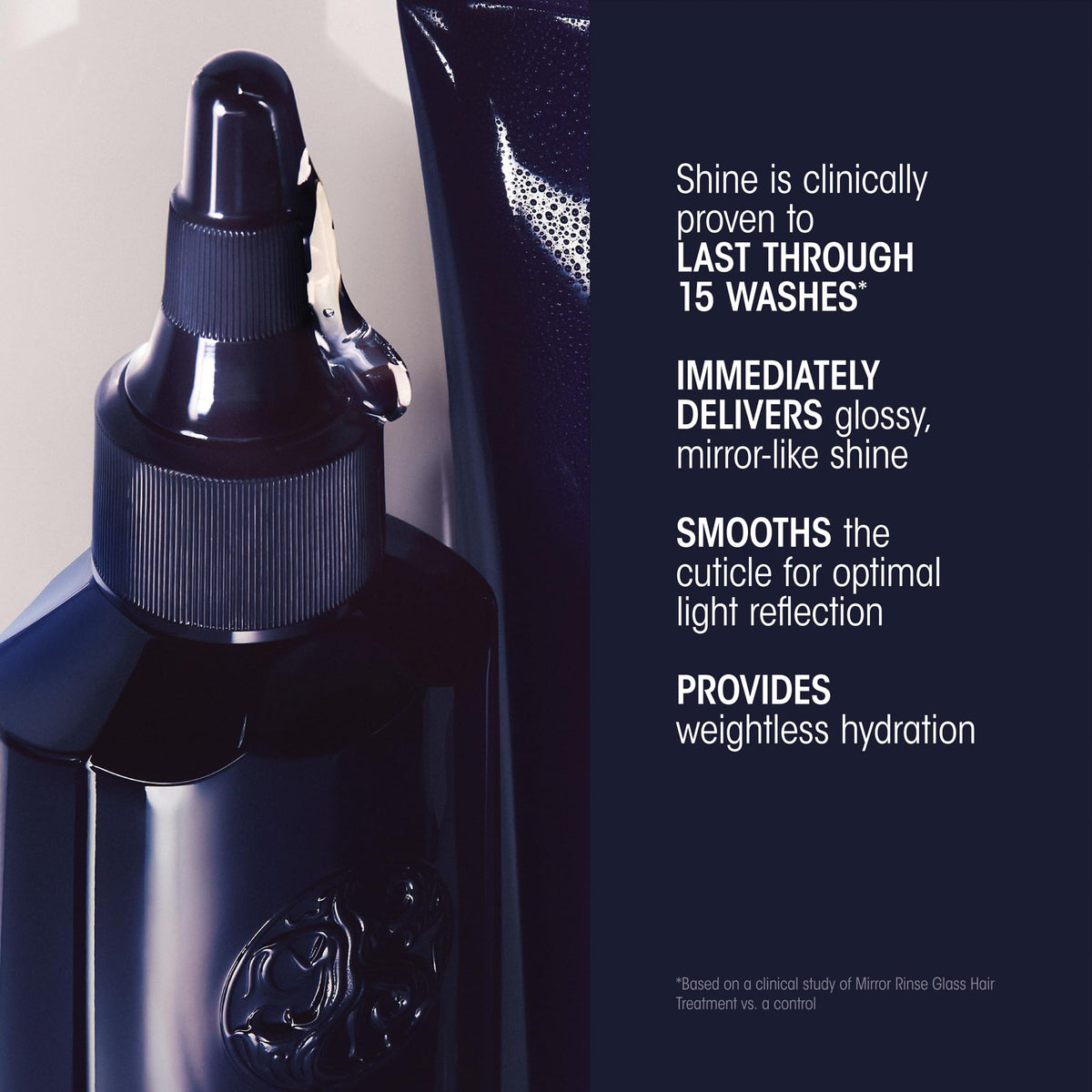Midnight Blue Oribe Mirror Rinse Glass Hair Treatment - Smooths & Adds Shine - 5.9oz