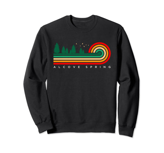 Dark Slate Gray Evergreen Vintage Stripes Alcove Spring, Kansas Sweatshirt