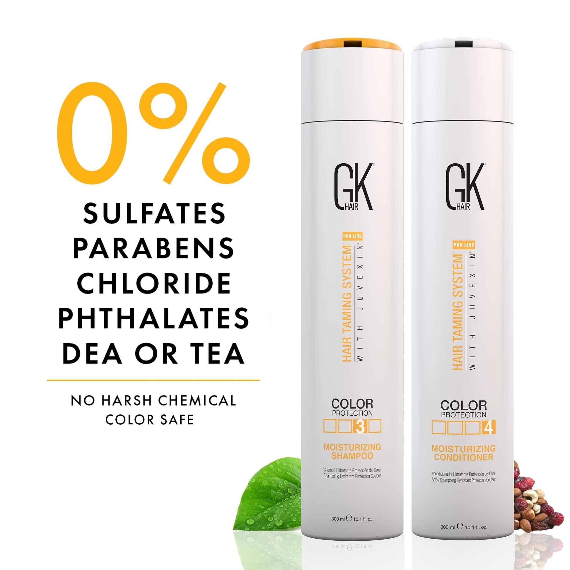 White Smoke GK HAIR Color Protection Moisturizing Shampoo and Conditioner with Argan Hair Oil Combo free from Paraben and Sulfae for Damaged Frizzy Oily and Dry Hairs