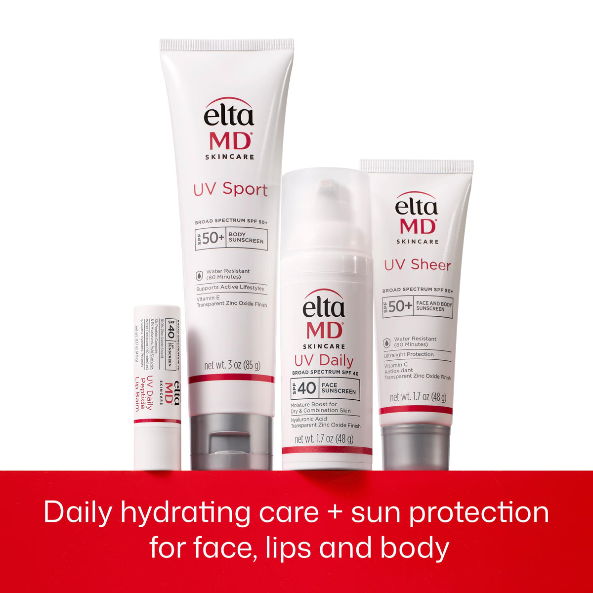 White Smoke EltaMD UV Daily Peptide Lip Balm, 100% Mineral, SPF 40, 0.17 oz