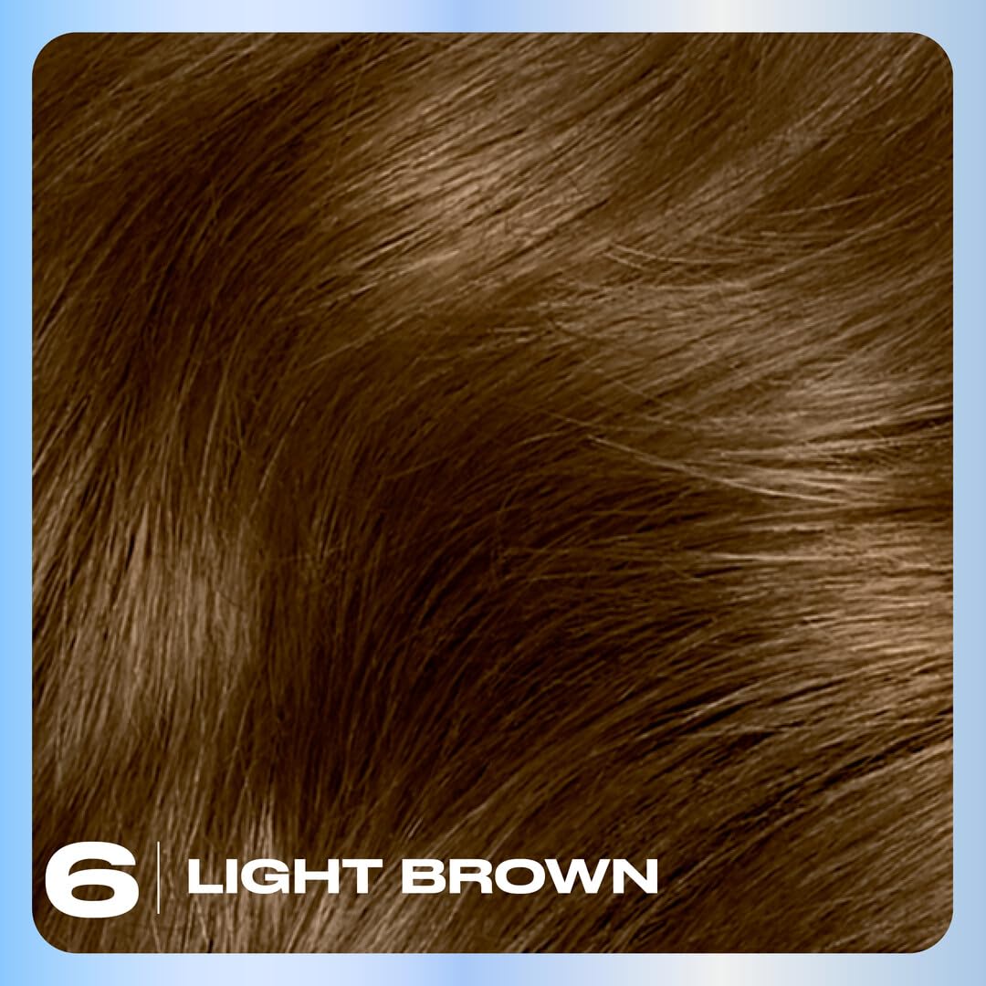 Black Clairol Nice'n Easy Permanent Hair Dye, 6 Light Brown Hair Color, Pack of 1 - Packaging May Vary