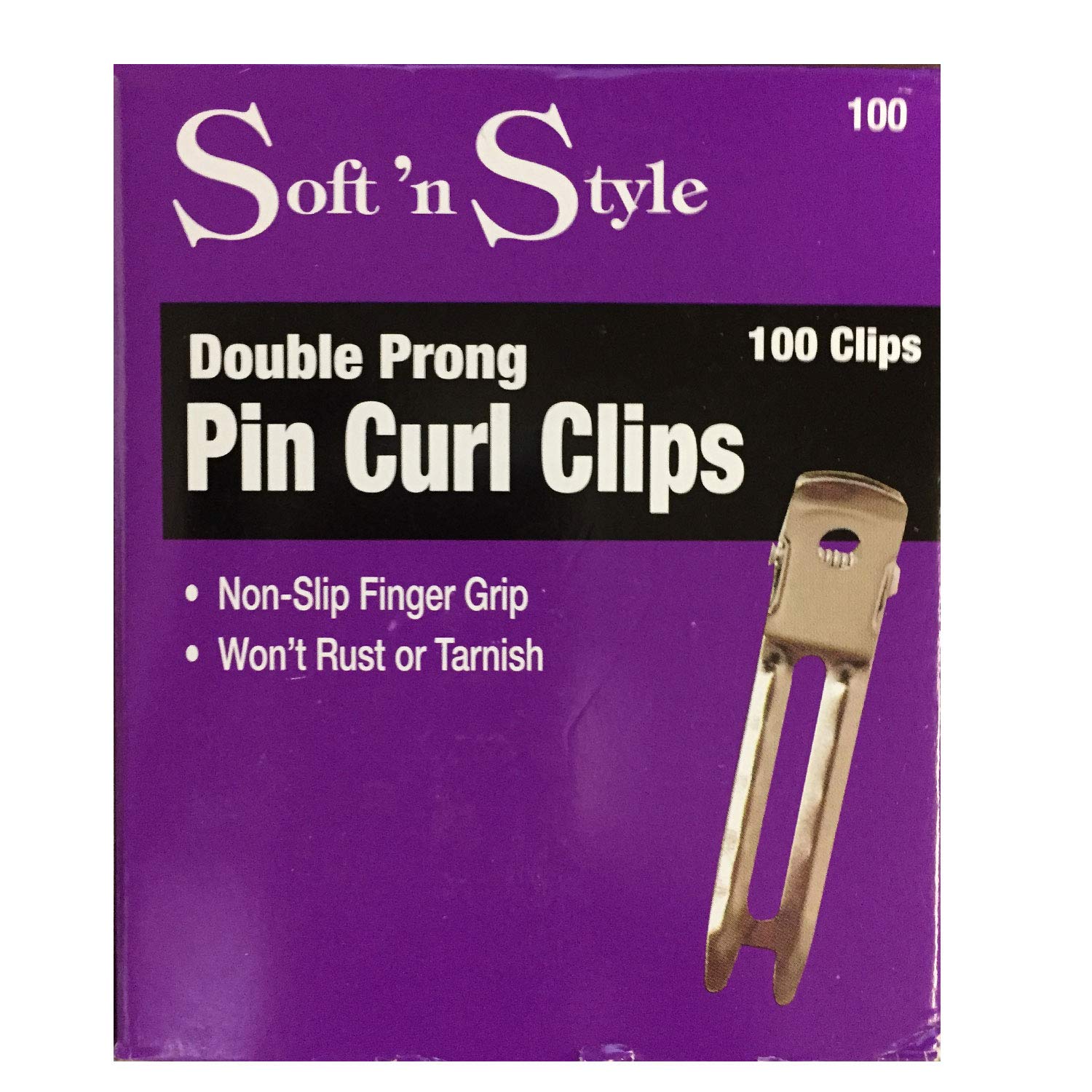 Dark Magenta Soft 'n Style Boxed Double Prong Clips / 100 Count Box (100)