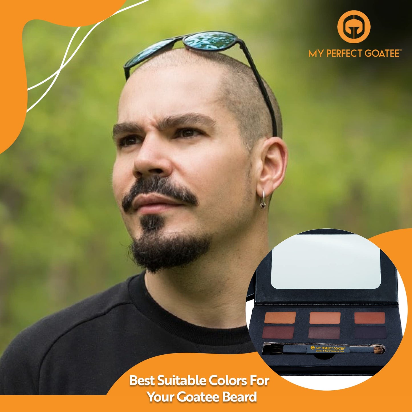 Olive Drab Temporary Beard Color for Men – Natural Gray Coverage – Hypoallergenic, No PPD, Ammonia-Free – 6 Shades – Brush-On – Lasts 24-48 Hours – Goatee Mustache Sideburns | My Perfect Goatee