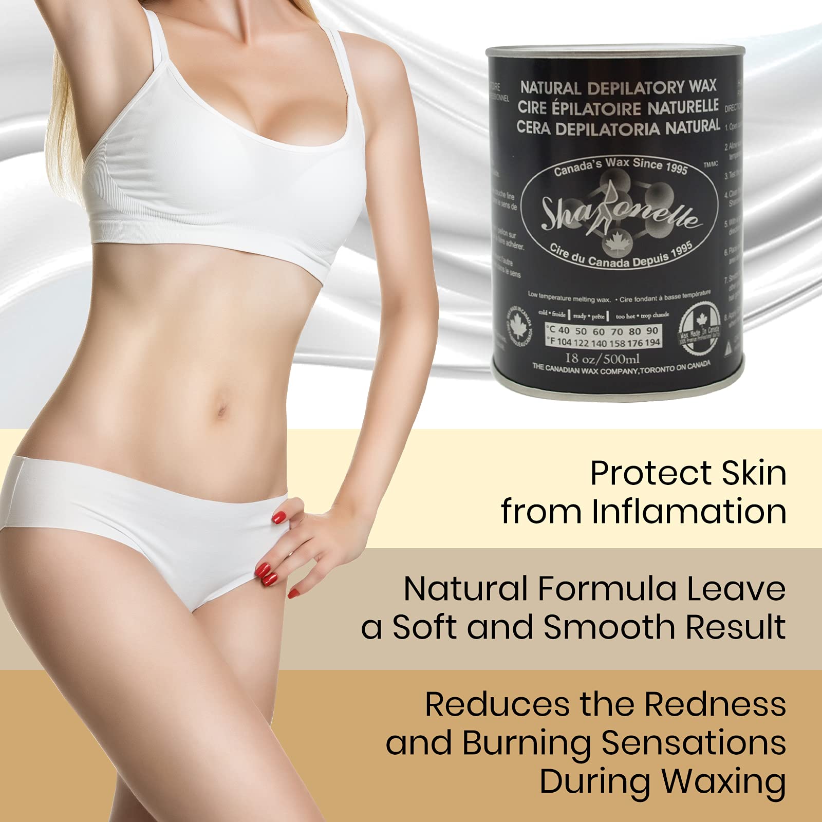 White Smoke 24PC Natural Soft Wax All Purpose Canned Wax for Sensitive Skin Canada-Made Melting Wax by Sharonelle
