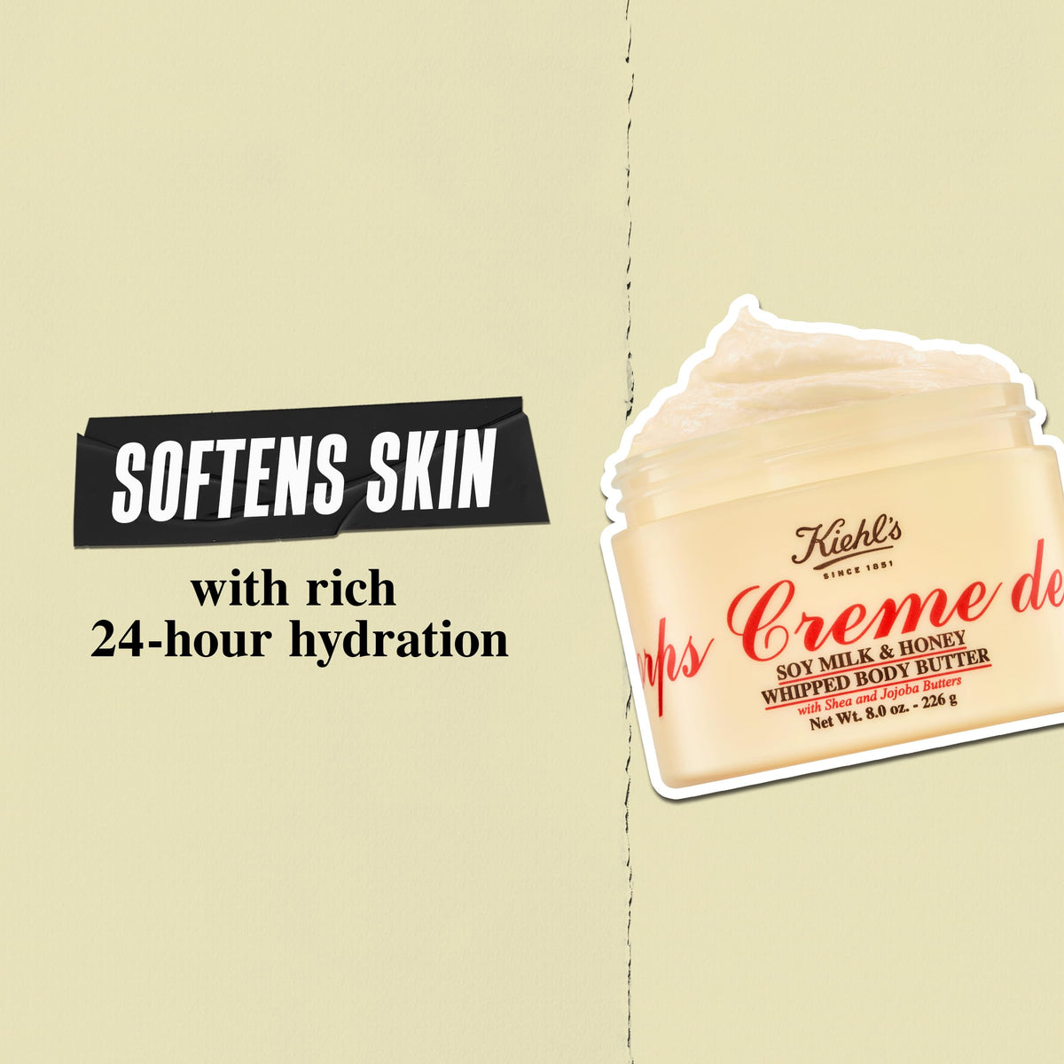 Pale Goldenrod Kiehl's - Creme de Corps Whipped Body Butter - Moisturizes - 8 oz