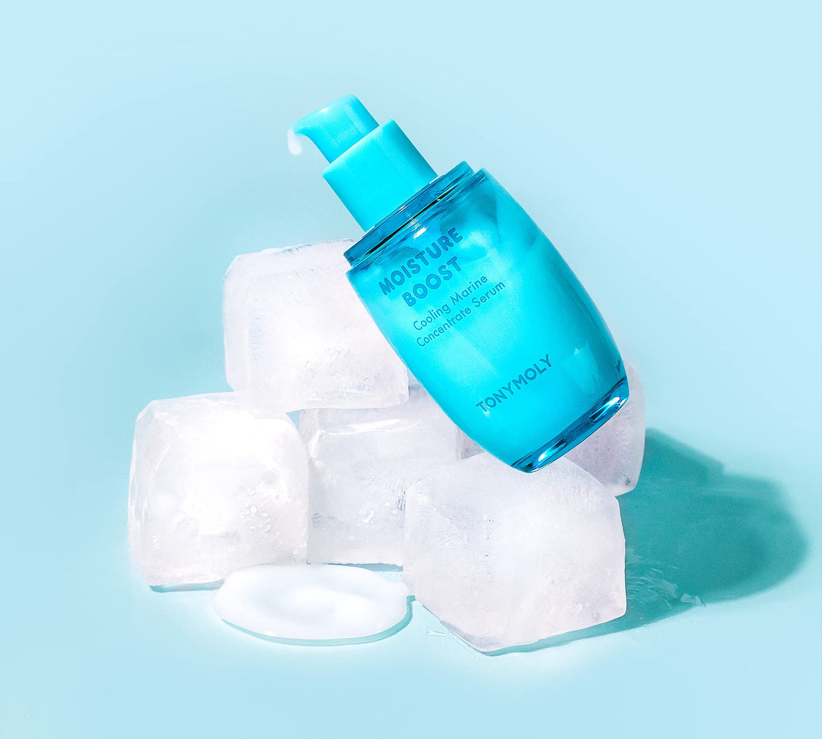 Pale Turquoise TONYMOLY Moisture Boost Marine Serum - Hydrating, Brightening w Niacinamide