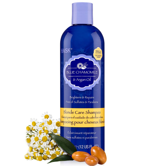 White Smoke Hask Chamomile & Argan Oil Blonde Care Shampoo, 12 Ounce