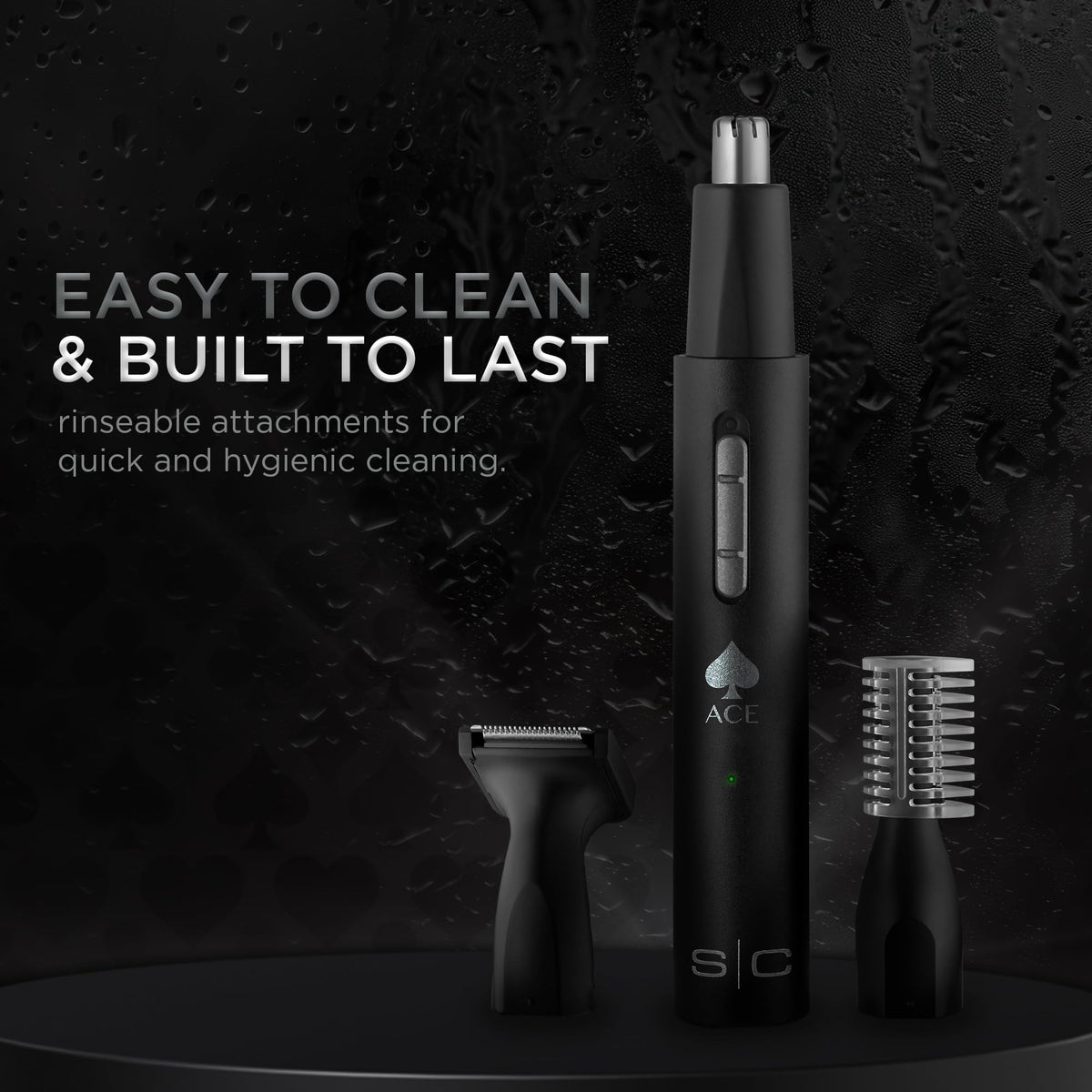 Black StyleCraft Ace Multipurpose Micro Hair Trimmer 3 in 1 Grooming Trimmer