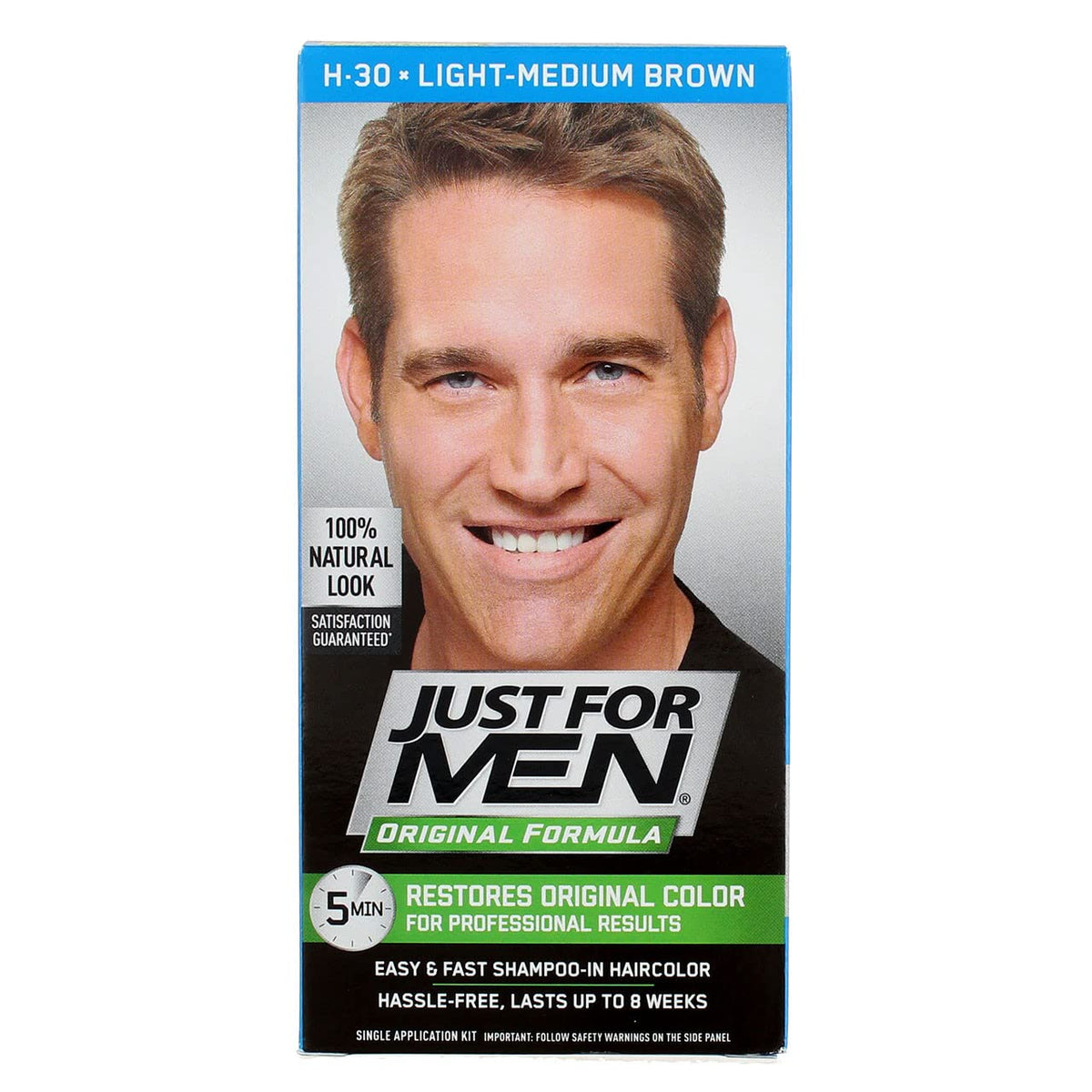 Black JUST FOR MEN Hair Color Light-Medium Brown H30 1 Each (Pack of 5)