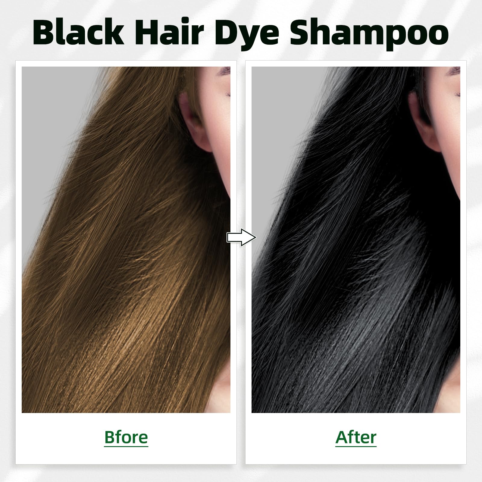 White Smoke Black Hair Dye Shampoo 3 in 1 for Gray Coverag Color Shampoo for Women/Men Instant Herbal Semi Permanent champu para canas