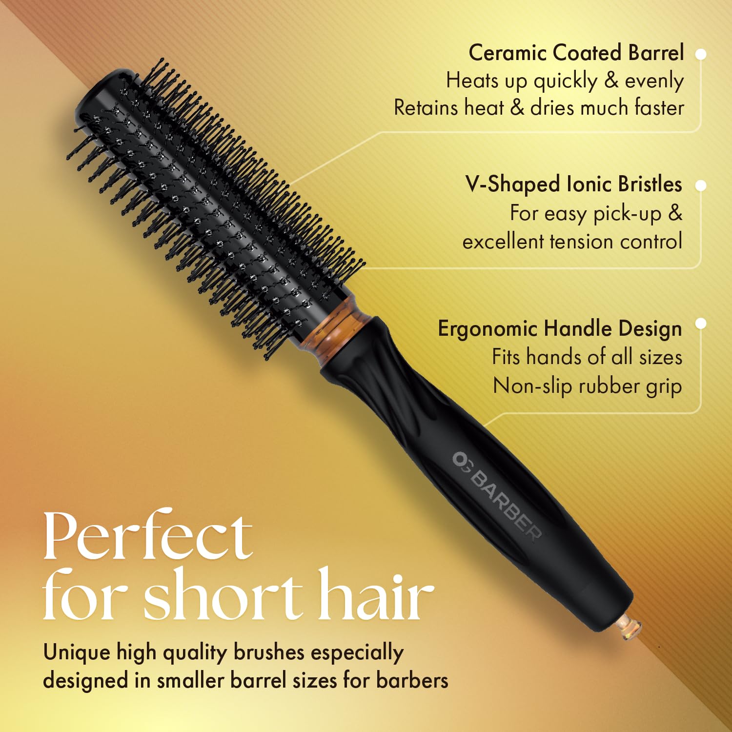 Sandy Brown Olivia Garden OG Barber contains 4 styling brushes, ideal for men grooming
