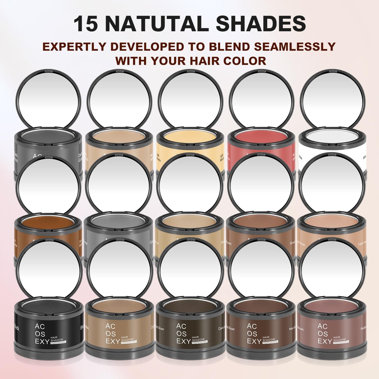 White Smoke Acosexy Root Touch Up Powder - Instant Gray Hair Coverage for Hairline, Eyebrows, Men's Beard, and Bald Spots