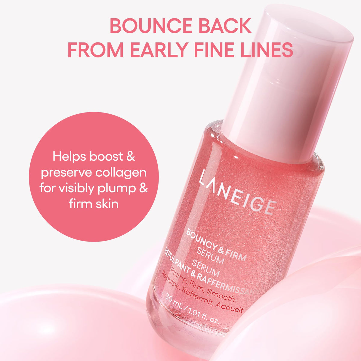 White Smoke LANEIGE Bouncy & Firm Slow Anti-Aging Collagen Complex Serum