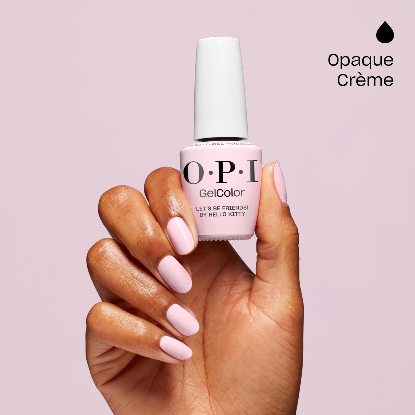 Thistle OPI GelColor Let's Be Friends! | Opaque Soft Cool Pink Crème LED Cure Gel Nail Polish | Salon-Quality Shine, Long-Lasting Wear | Vegan & HEMA Free | 0.5 Fl Oz