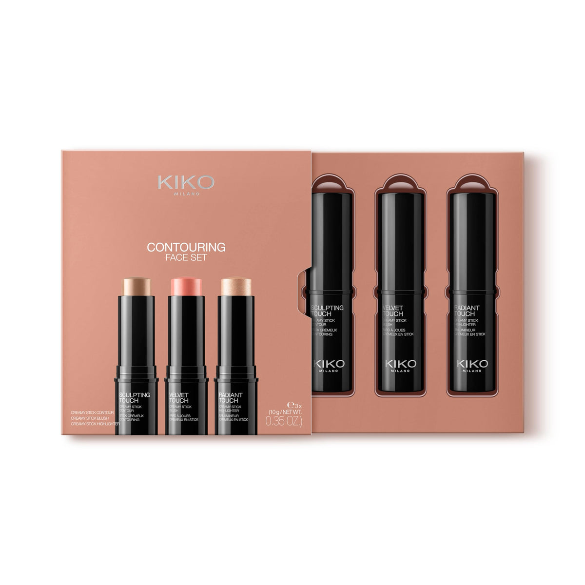 Rosy Brown KIKO Milano Contouring Face Set - Sculpt, Highlight, Blush
