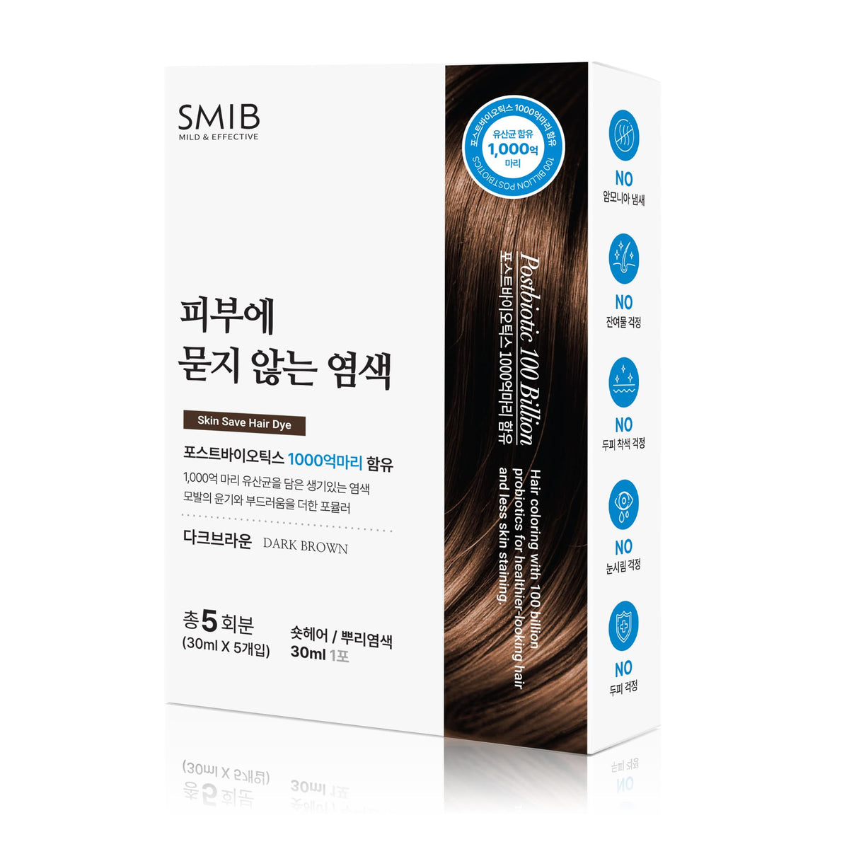 White Smoke SMIB Lactobio OneStep Hair Color, Dark Brown ,1.01 fl oz Each (5 Pack)
