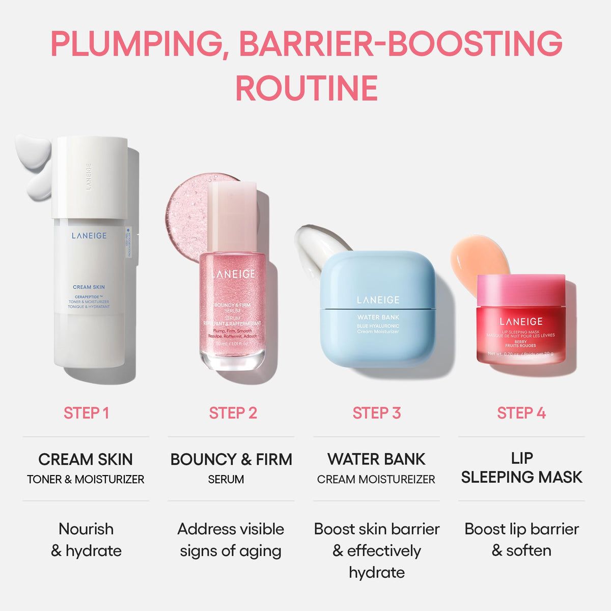 White Smoke LANEIGE Bouncy & Firm Slow Anti-Aging Collagen Complex Serum