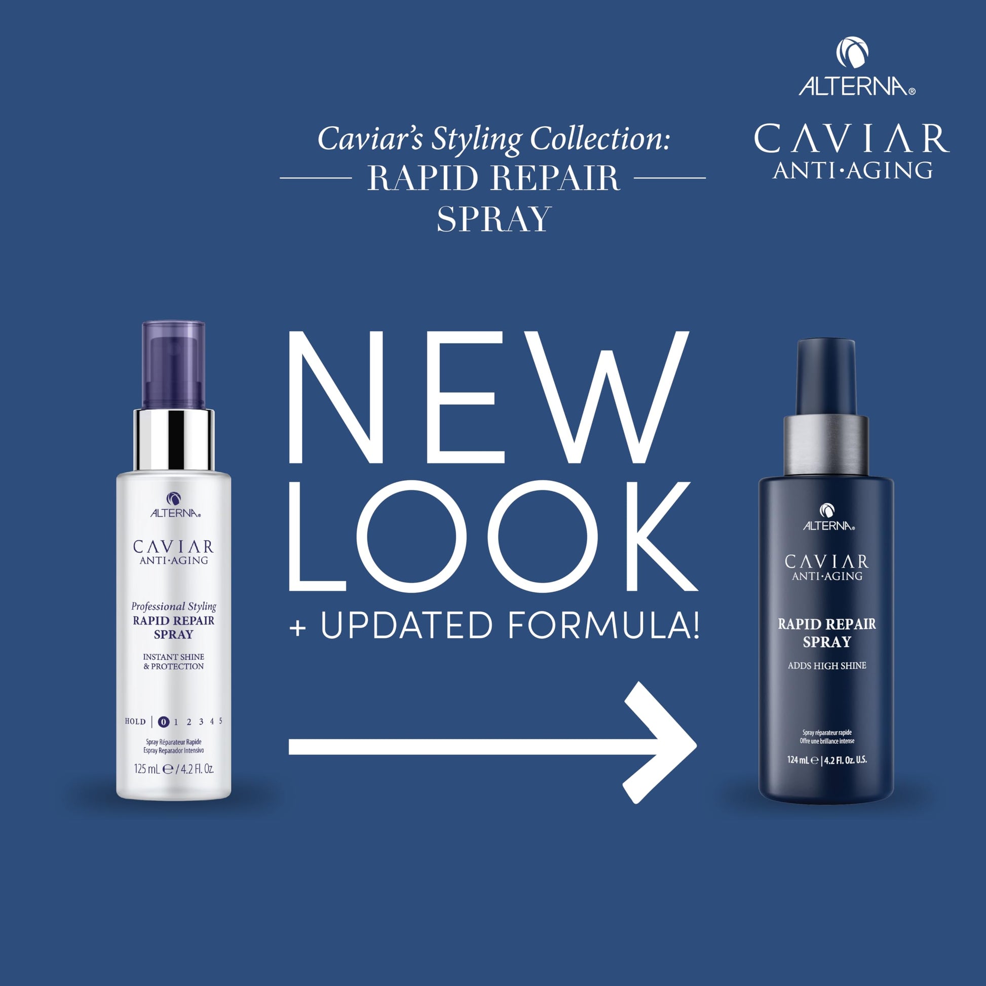 Dark Slate Blue Alterna Haircare CAVIAR Anti-Aging Rapid Repair Spray 4.2 Fl Oz | Instant Shine and Humidity Protection Spray for Hair | Sulfate Free