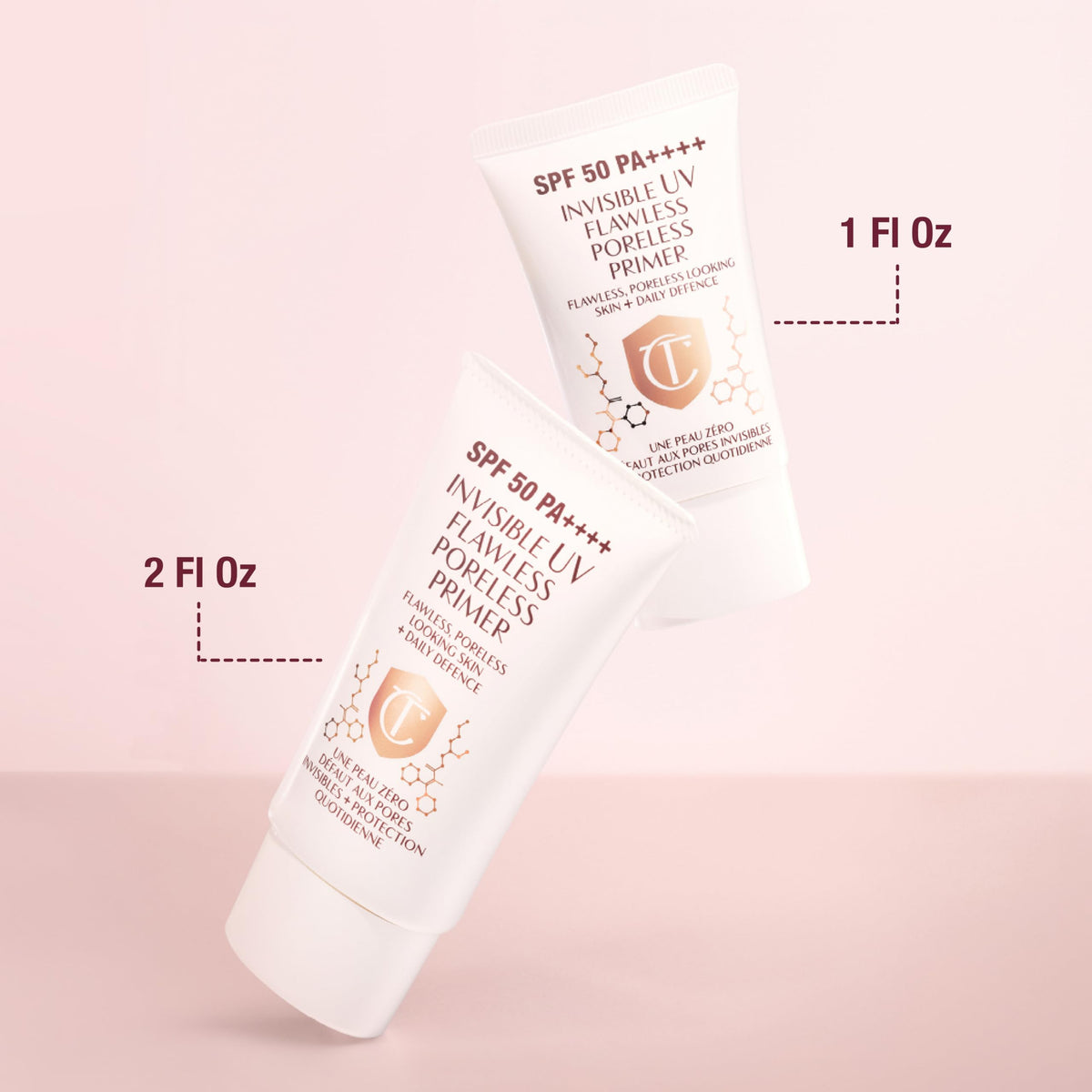 Misty Rose Charlotte Tilbury Invisible UV Flawless Makeup Primer - Broad Spectrum SPF 50 Sunscreen & Poreless Face Primer - Enriched with Hyaluronic Acid to Hydrate, Protect & Prime Skin