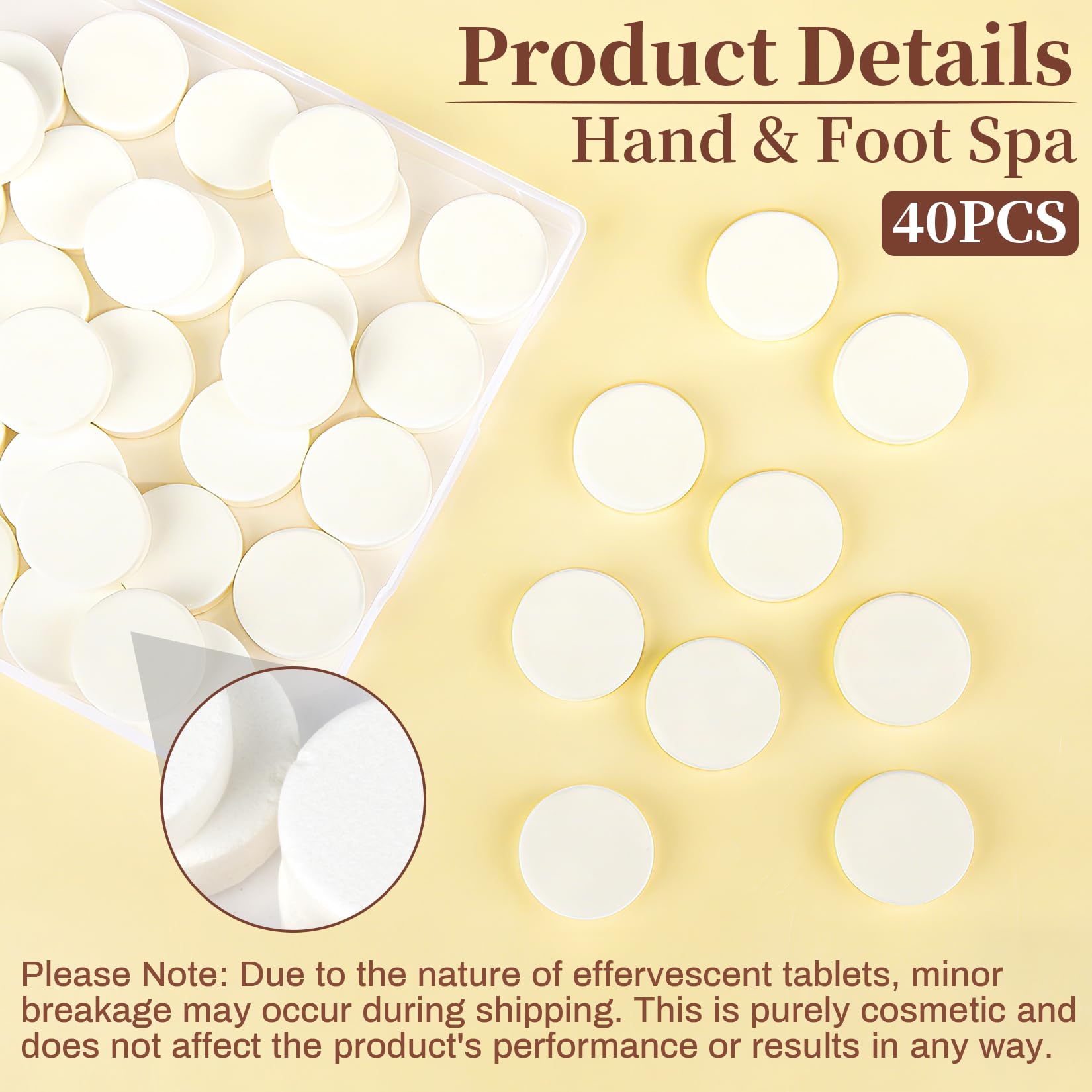 Wheat RAQEHO Manicure Spa Tablets 8oz - Milk & Honey Soak Balls, Moisturizing Tablets, Cuticle Softener for Foot and Hand Soak Pedicure Spa Supplies Manicure Tools Nail Salon & Tavel Esenntial（40count）