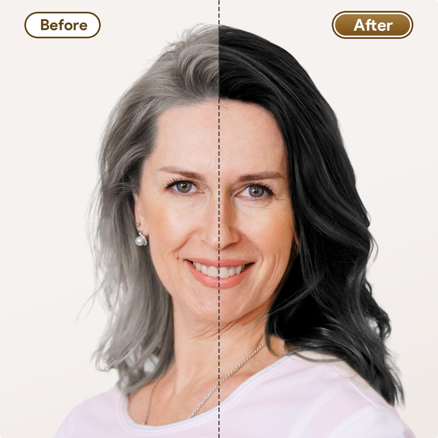 Seashell MEIDU Black Hair Dye Shampoo 3 in 1 for Gray Hair, Black Hair Dye for Women Men, Hair Color for Women Herbal Ingredients Natural (500ml,16.9oz) (Black)