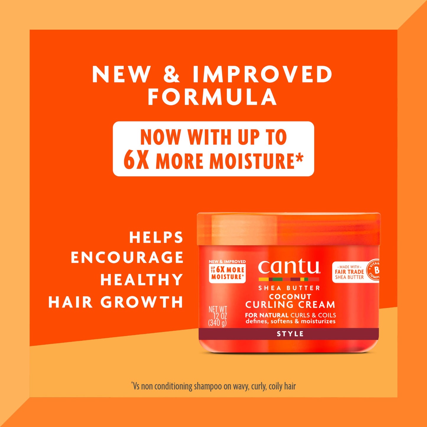 Orange Red U/S/H/ Cantu S/B Coco Cur Size 12z U/S/H/ Cantu Shea Butter Coconut Curling Cream 12 Oz
