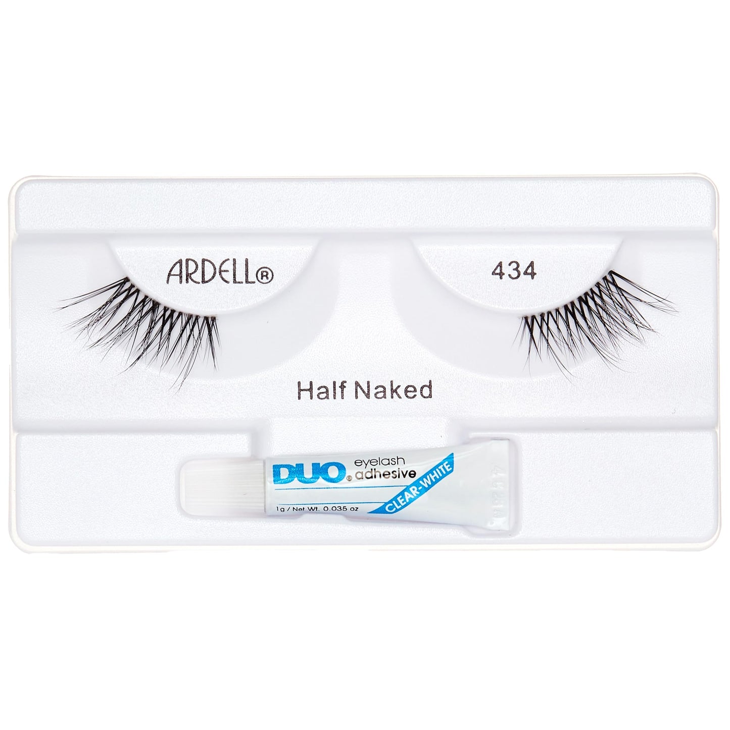 White Smoke Ardell Half Naked Lashes 434 – Natural Half Lashes for Outer Corner, Soft & Flattering Fit Wispy Volume False Eyelashes, Includes DUO Lash Glue 1g