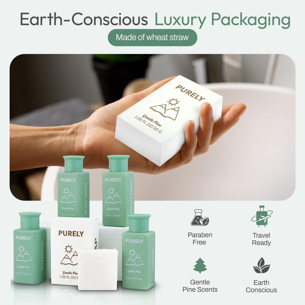 Lavender 150‑Piece Bulk Travel Toiletries Set | Hotel & Airbnb Essentials | 1.3 oz Bottles (30 Shampoo, 30 Conditioner, 30 Body Wash, 30 Lotion, 30 Bar Soap) | Guest Bathroom Supplies + Homeless Outreach