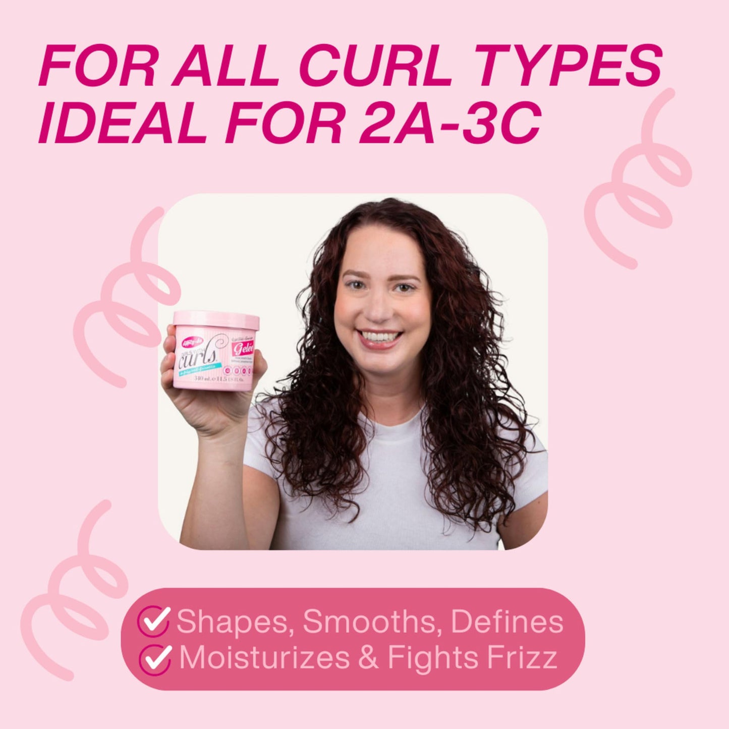 Misty Rose Dippity Do Girls with Curls Light Hold Gelee, Shape, Smooth & Separate Curls, Formulated with Aloe, Vitamin E & Wheat Protein, Frizz-Free, Never Crunchy, Curly Hair Gel For Women, 11.5 FL Oz