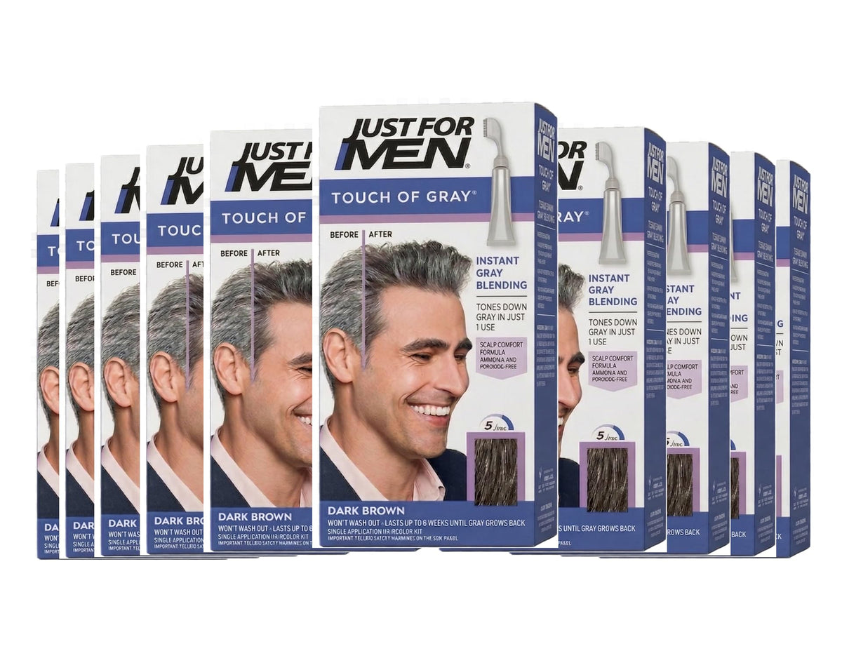 White Smoke Just For Men Touch Of Gray Hair Treatment T-45 Dark Brown, 1 Each (Pack Of 10)