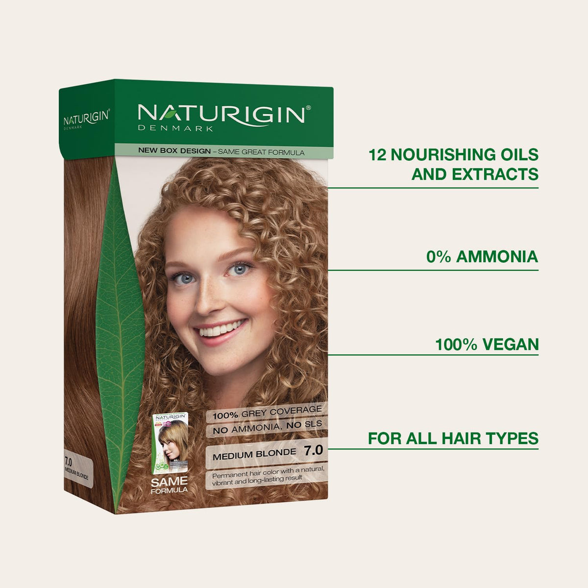 Misty Rose Naturigin Ammonia Free Permanent Hair Color for Women, 7.0 Medium Blonde