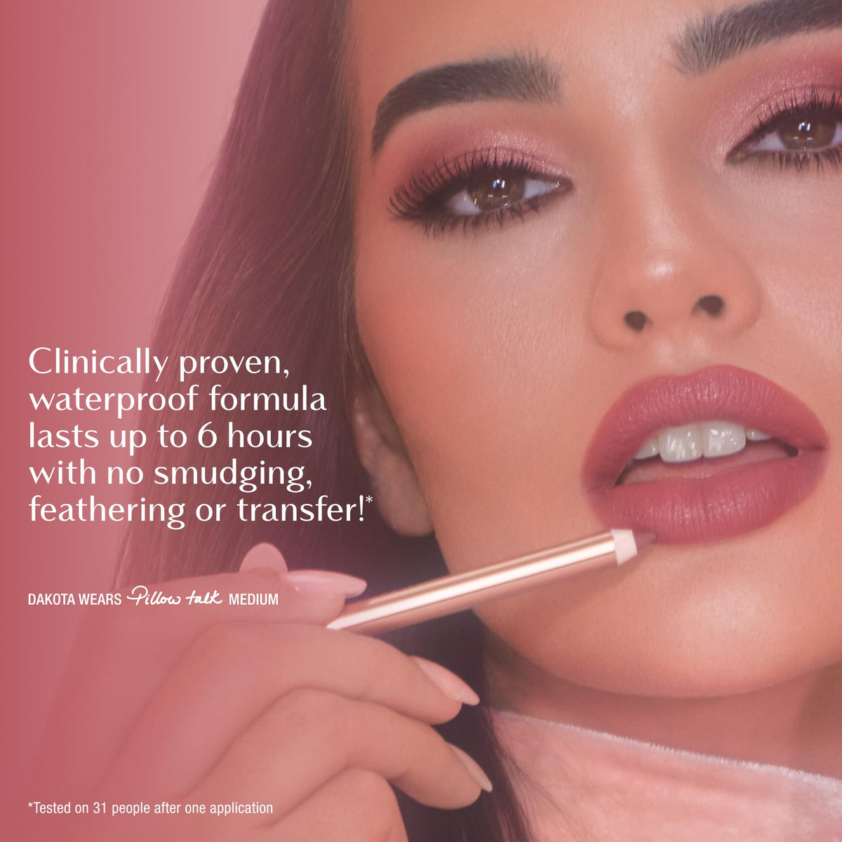 Pale Violet Red Charlotte Tilbury Lip Cheat Lip Liner Pencil - Gives Lips a Fuller-Looking, Defined Pout - Enriched with Jojoba Oil & Hyaluronic Acid - Waterproof, Smudge-Proof & Transfer-Proof