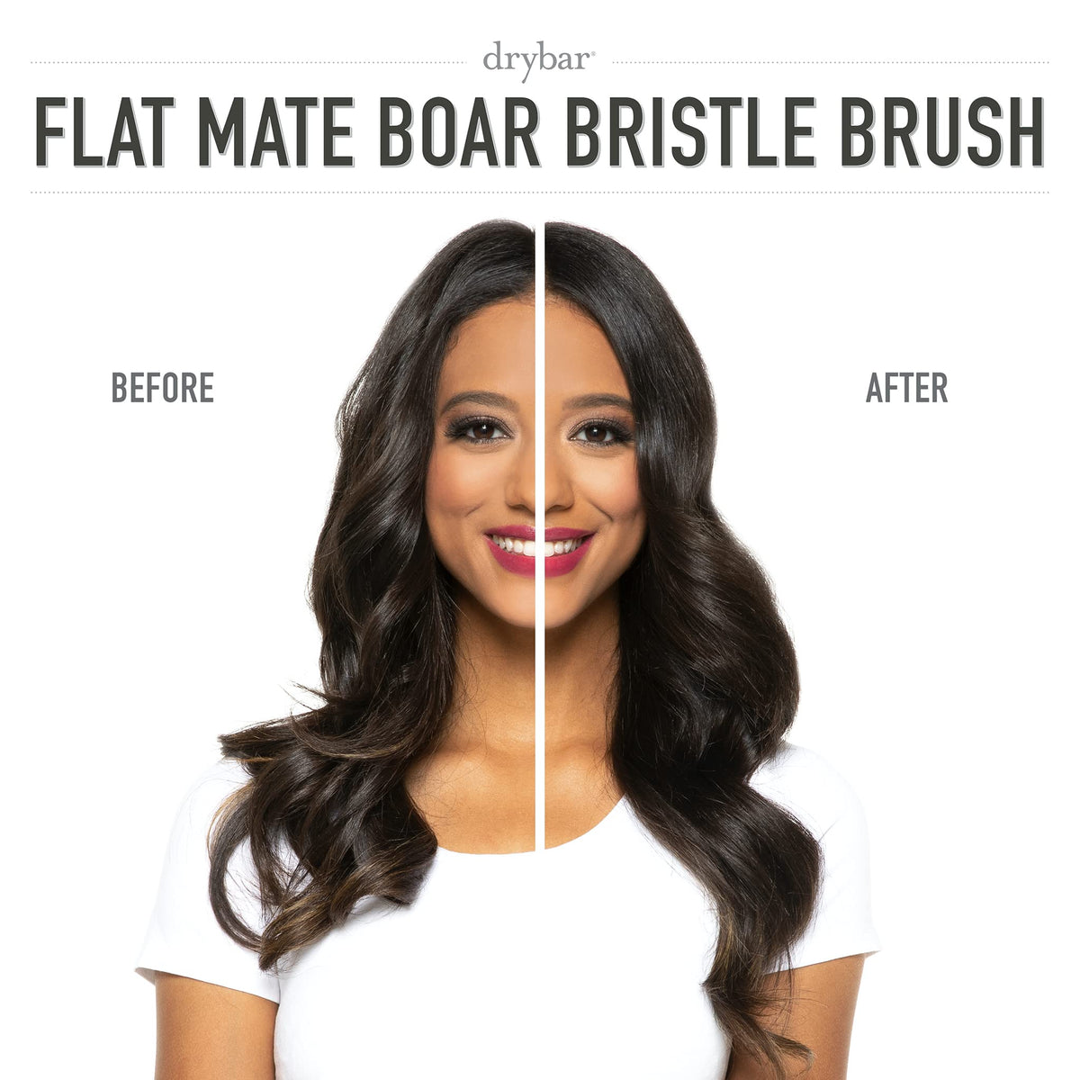 White Smoke Drybar Flat Mate Boar Bristle Brush, Dark Grey