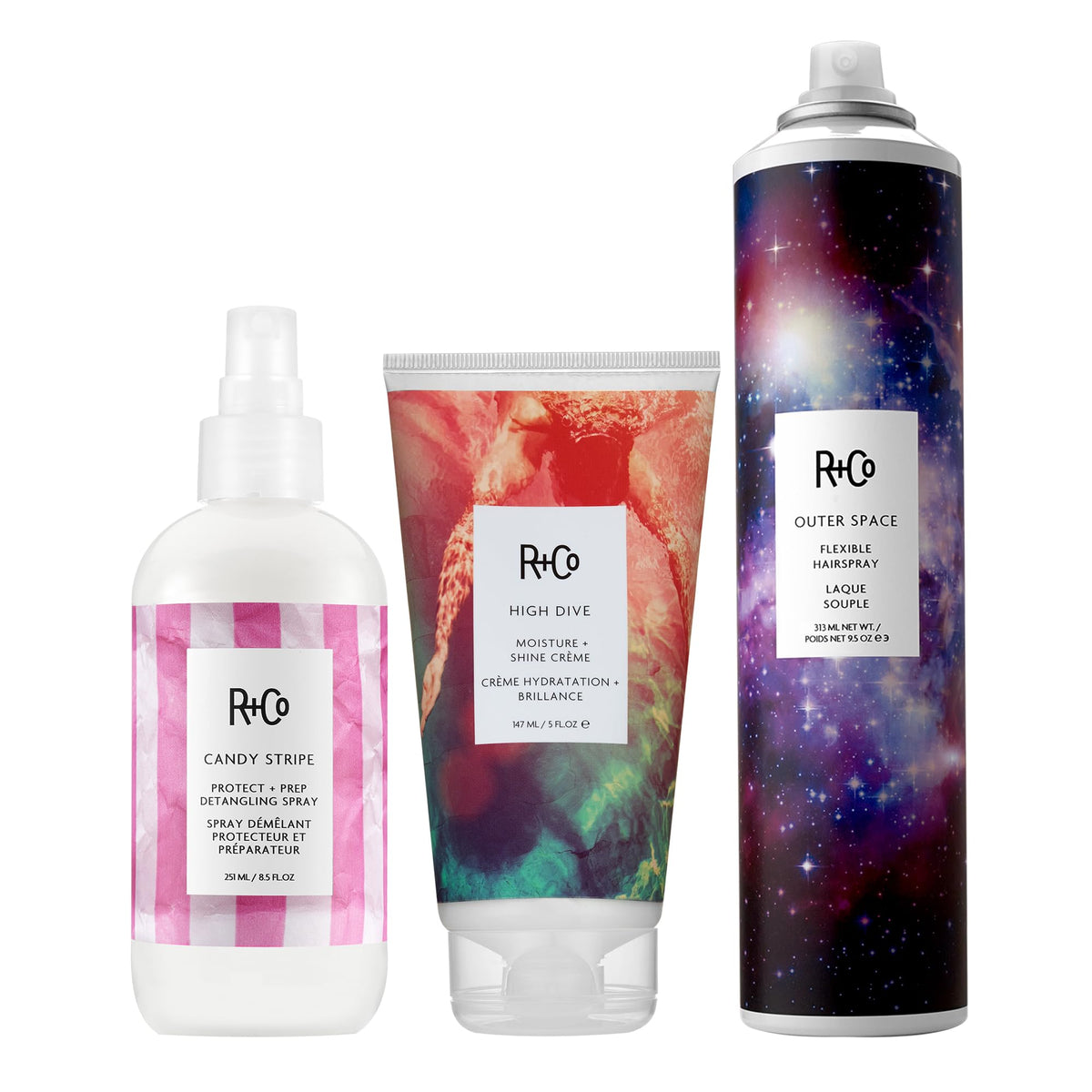 White Smoke R+Co OUTER SPACE Flexible Hairspray