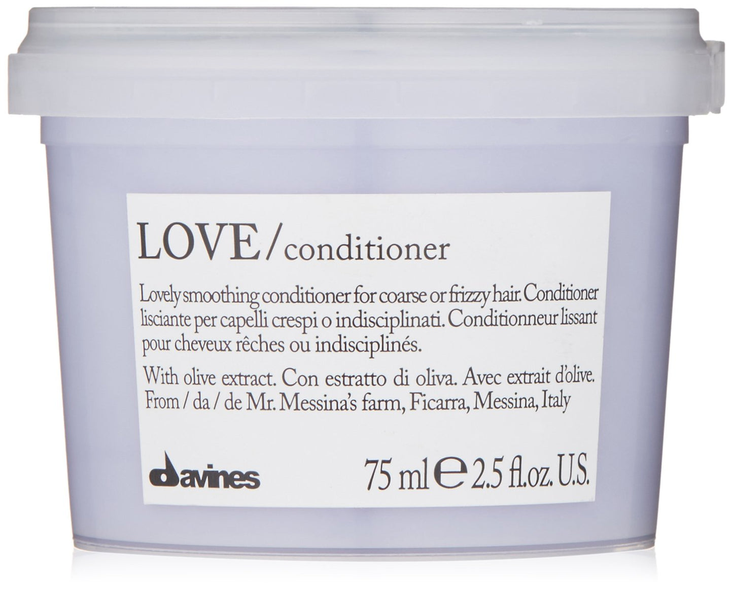 Light Gray Davines LOVE Smoothing Conditioner, 2.63 fl. oz.