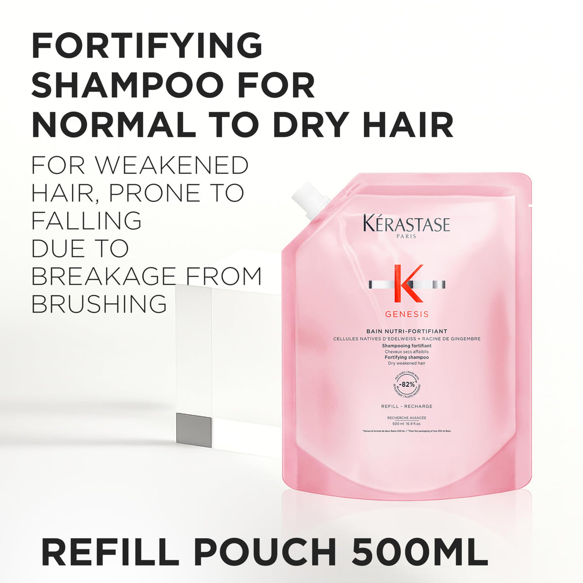 White Smoke Kerastase Genesis Nutri-Fortifiant Shampoo Refill – Weak Hair, 16.9 Fl Oz