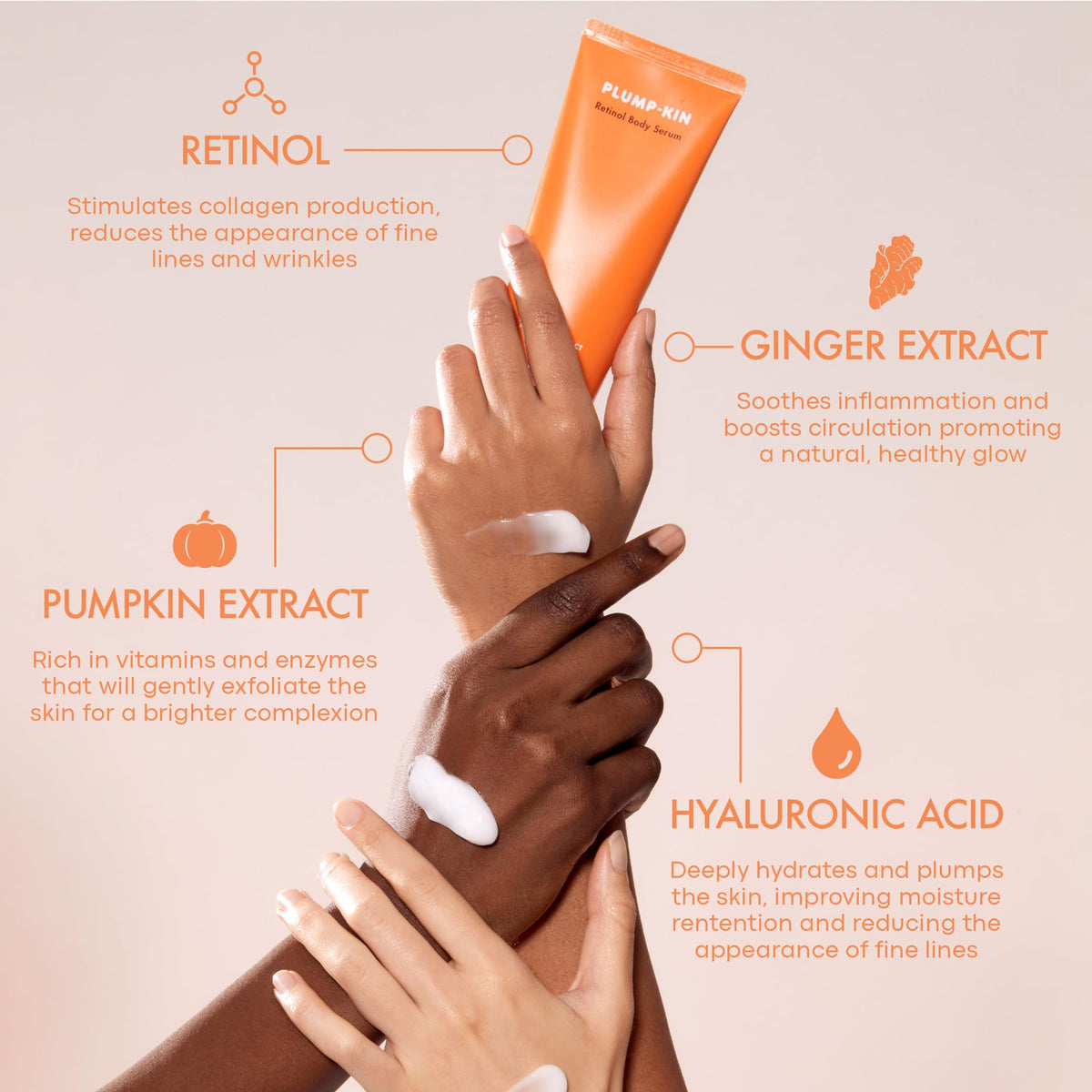 Light Gray TONYMOLY Plump-kin Retinol Body Serum - Firming Pumpkin, Hyaluronic Acid