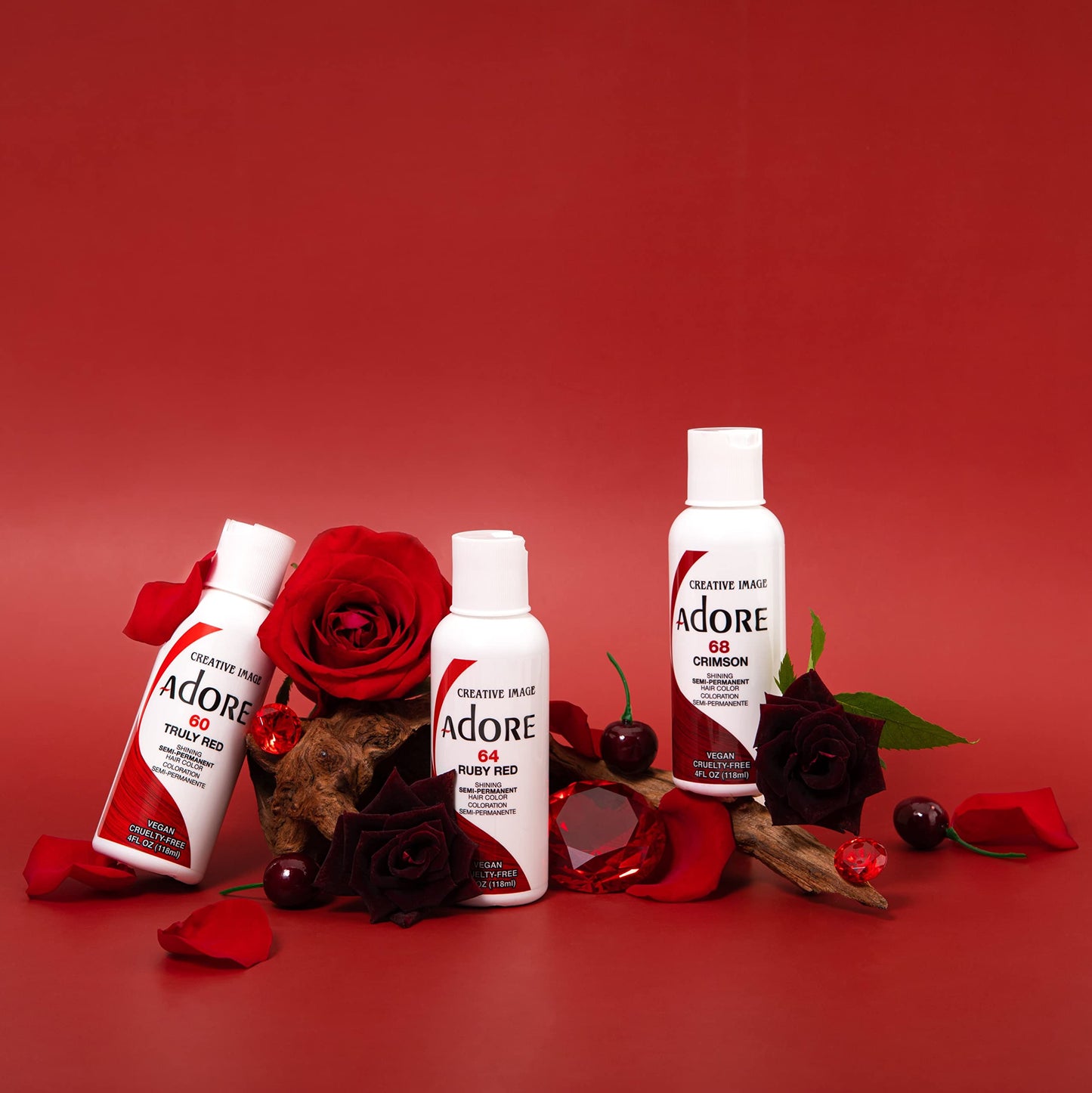 Brown Adore Semi Permanent Hair Color - Vegan and Cruelty-Free Hair Dye - 4 Fl Oz - 085 Burgundy Bliss (Pack of 3)