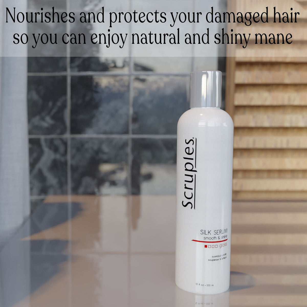 Dark Gray Scruples Smooth & Shine Silk Serum - Lightweight Gloss - Long Lasting Silky Finish to Frizzy, Dry & Dull Hair - Damage and Thermal Protectant - For Men and Women - Any Hair Type