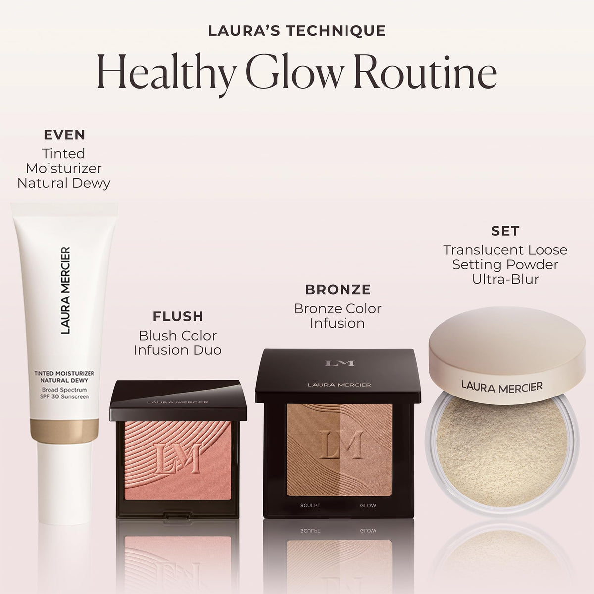 Misty Rose Laura Mercier Blush Color Infusion Powder Duo, Apricot, 0.2 oz