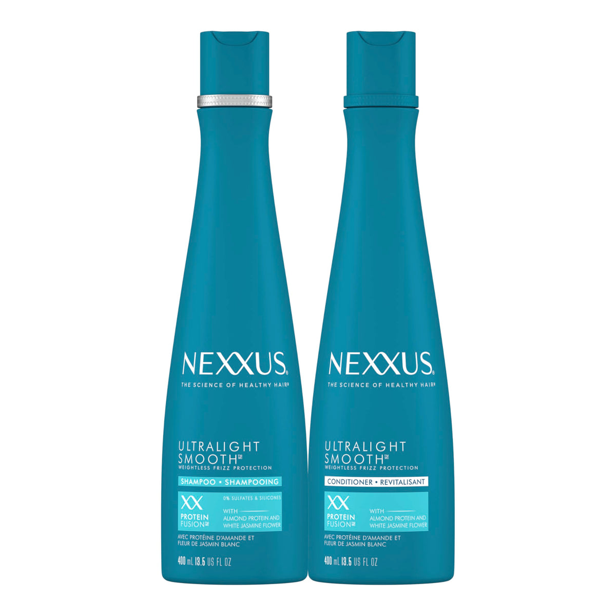 White Smoke Nexxus Ultralight Weightless Shampoo & Conditioner for Dry, Frizzy Hair - Smooth Treatment to Block Out Frizz, 13.5 oz (Pack of 2)