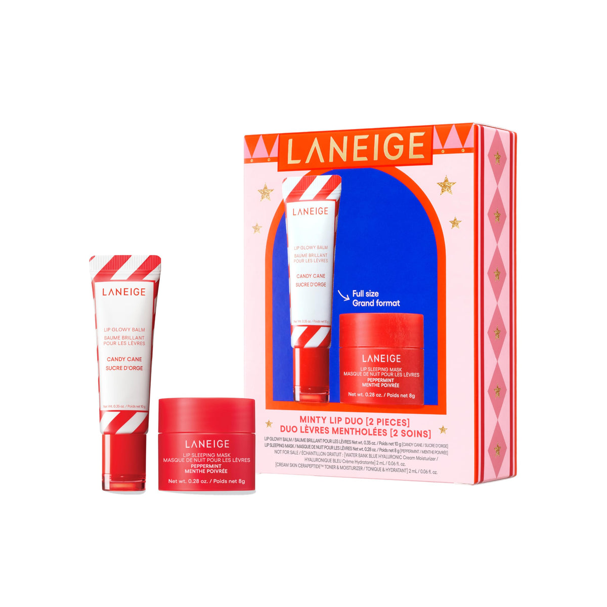 White Smoke LANEIGE Midnight Minis: Limited-Edition Holiday Lip Care Gift Set for Day & Night Hydration