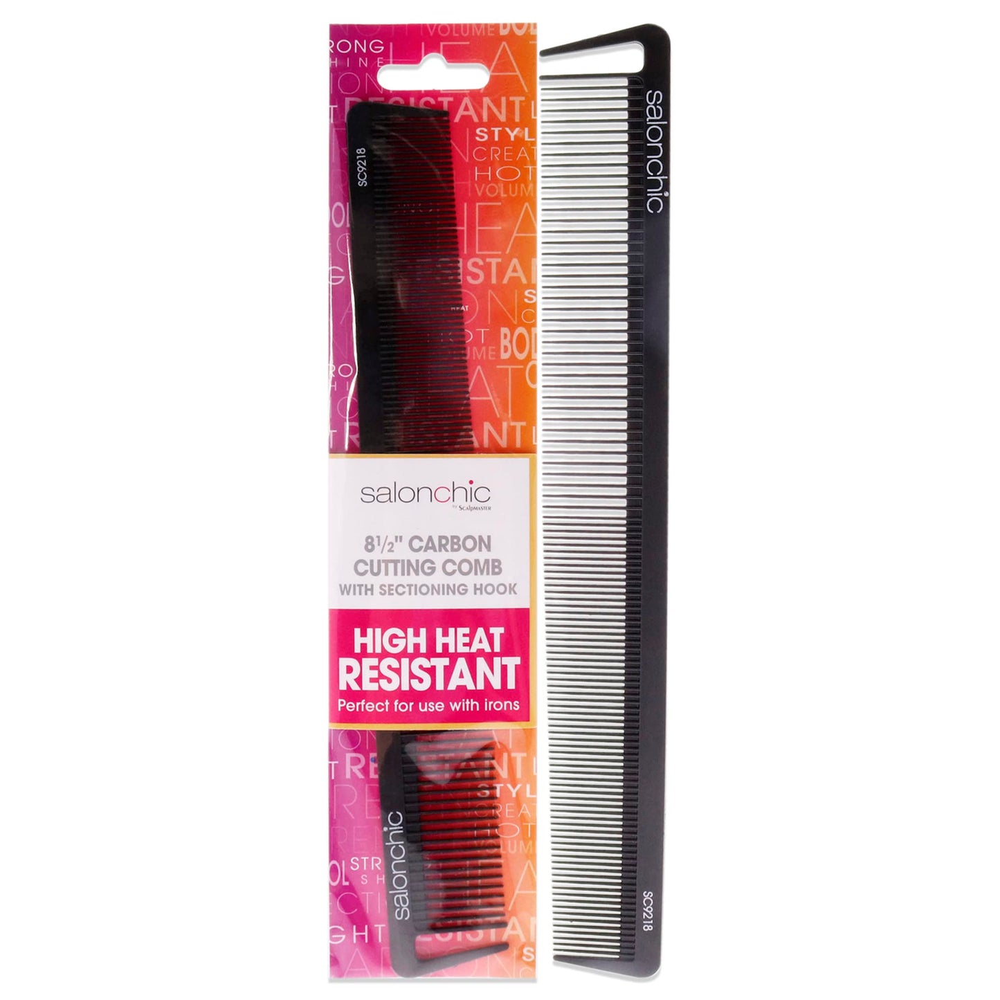 Gray SalonChic Cutting Carbon Comb High heat resistant 8.5 Comb Unisex 1 Pc