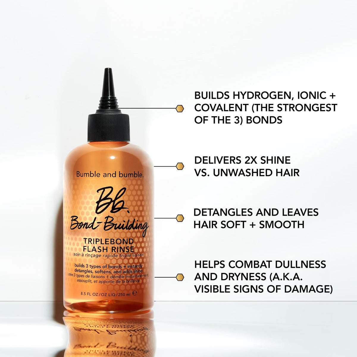 White Smoke Bumble and bumble. Bond-Building TripleBond Flash Rinse For Damaged Hair | Strengthens and Adds 2x Shine | For Damaged Fine to Medium Curly, Wavy, Straight Hair Types